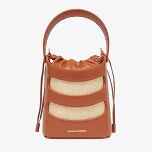 Alexander McQueen rise mini Brown crossbody bucket bag